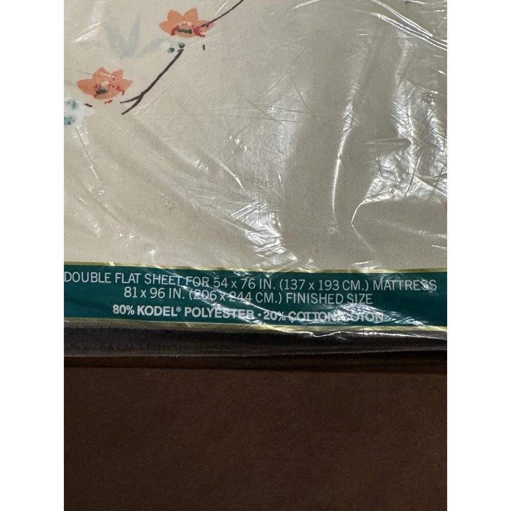 Springmaid Tranquility Paradise Double Flat Sheet Floral 70s 81 X 96 in No Iron